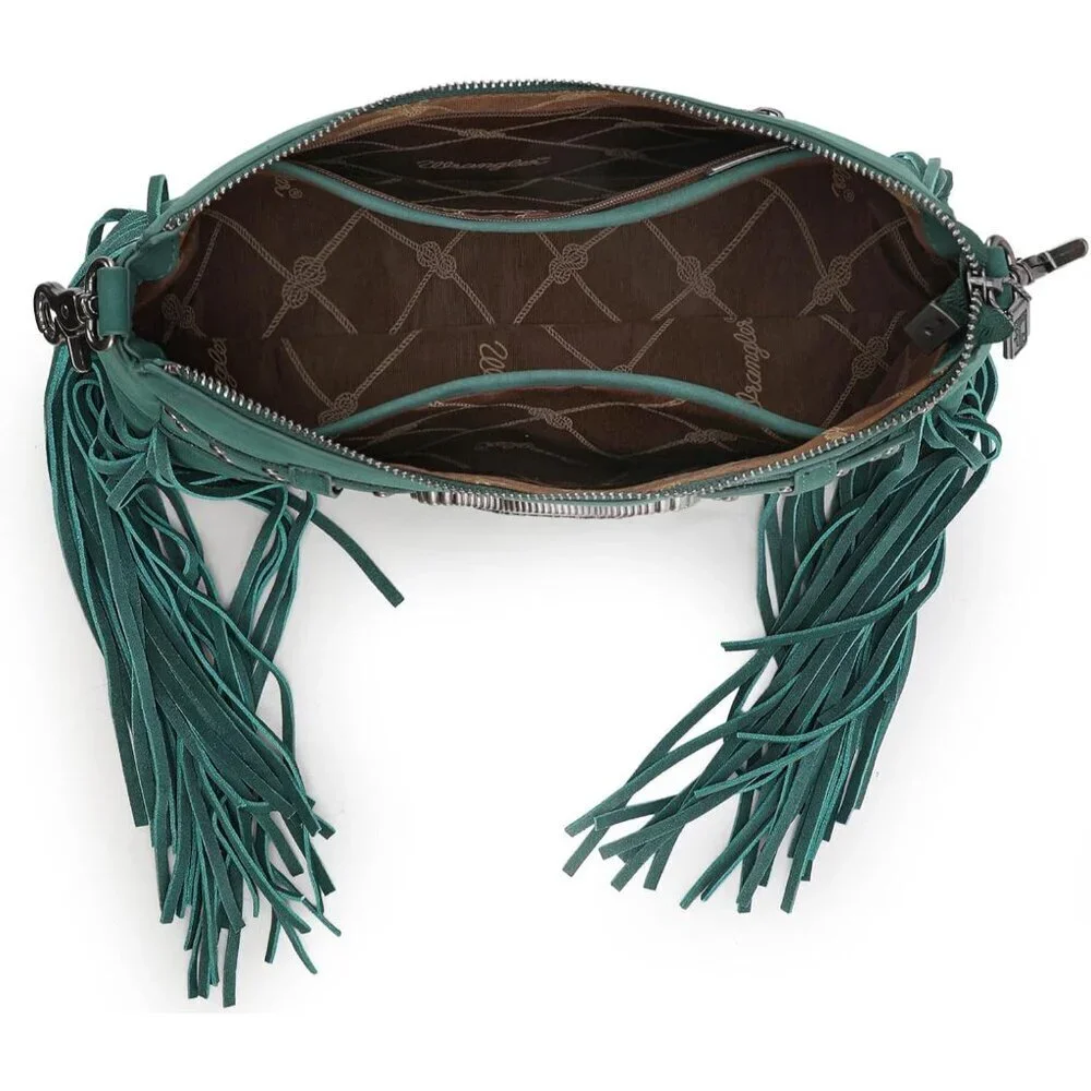 Women Hobo Bag Vegan Suede Fringe Shoulder Crossbody with Tassels